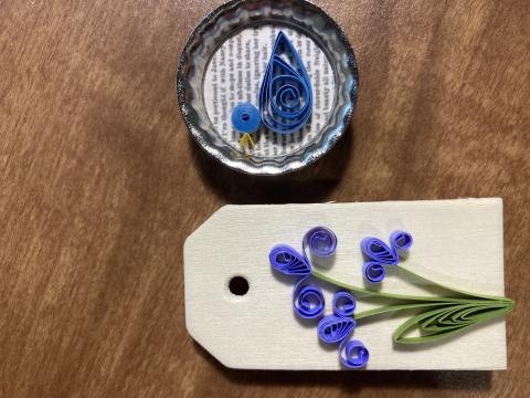 A picture of some examples of quilled magnets.