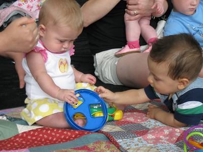 Babies playing